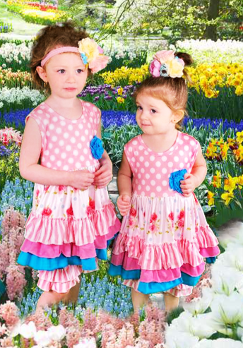 Girls Hot Pink Floral Shorts Set/toddler/baby/summer 
