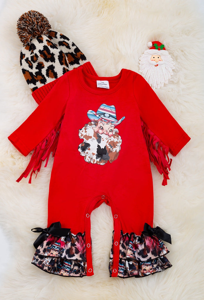 Red Cow Santa Romper