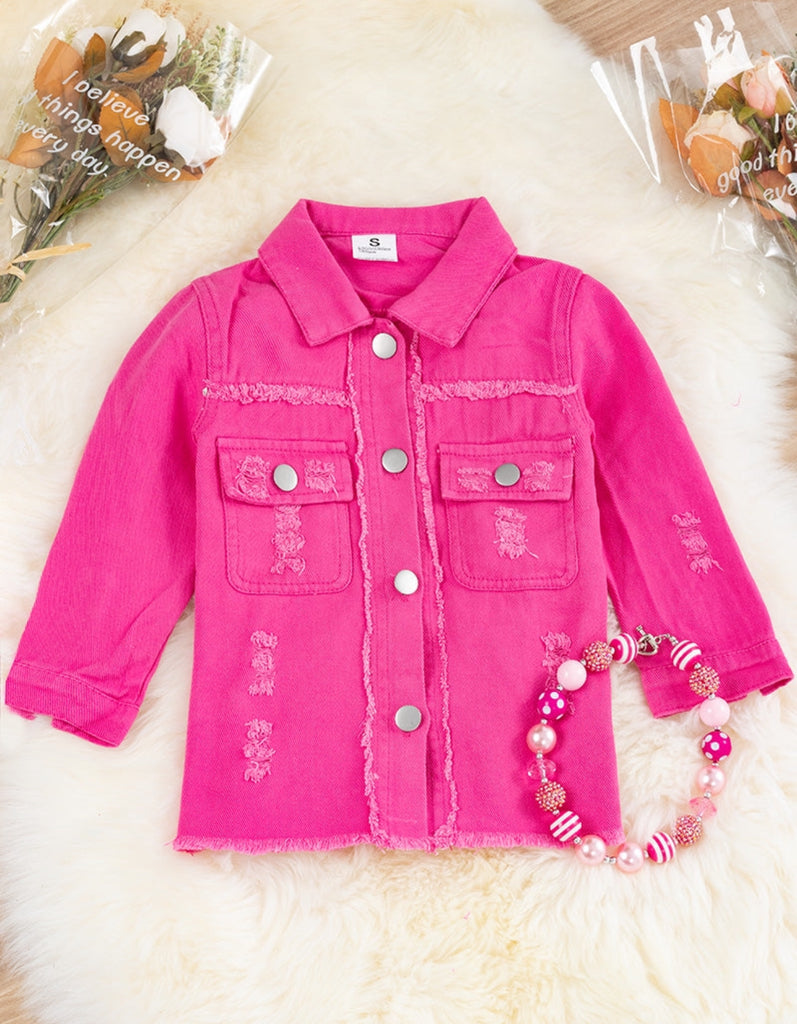 Hot Pink Denim Jacket