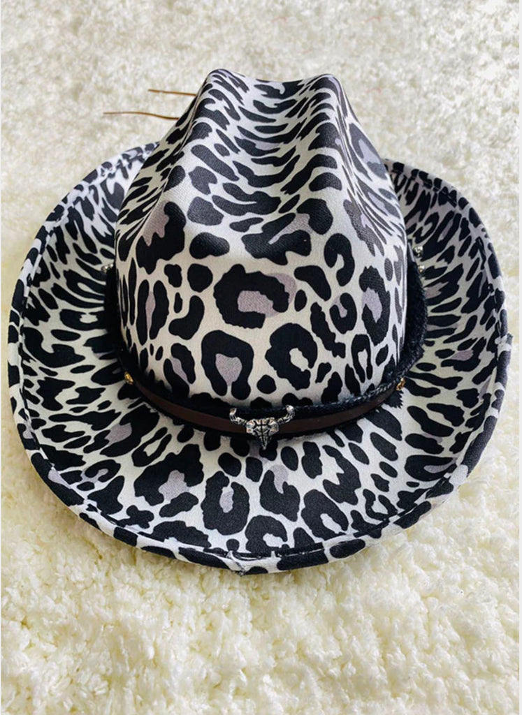 Snow Leopard Cowgirl Hat