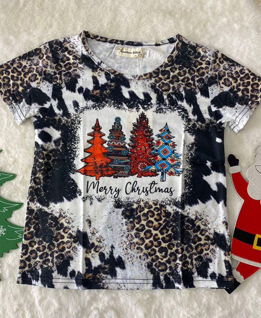 Merry Christmas Multiple Print Trees Top