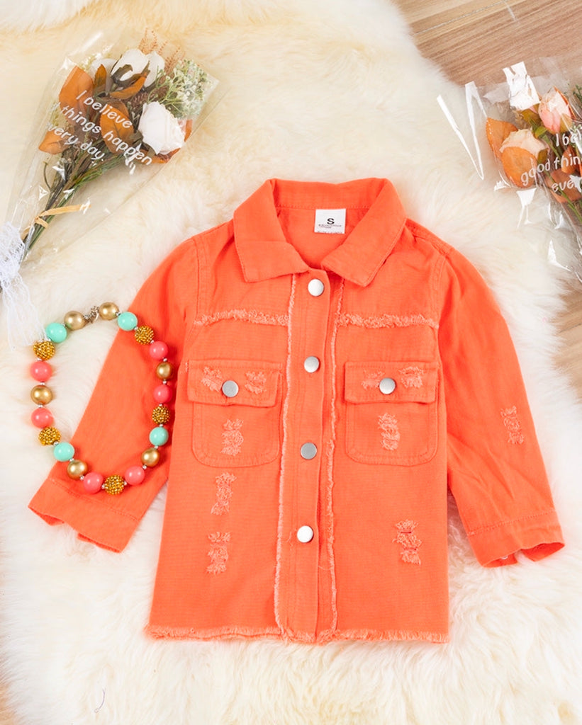 Coral Denim Jacket