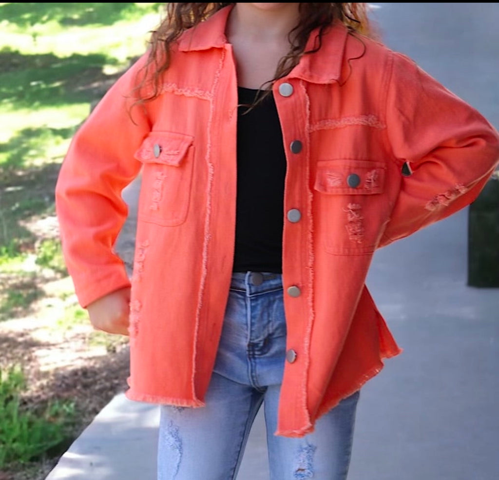 Coral Denim Jacket