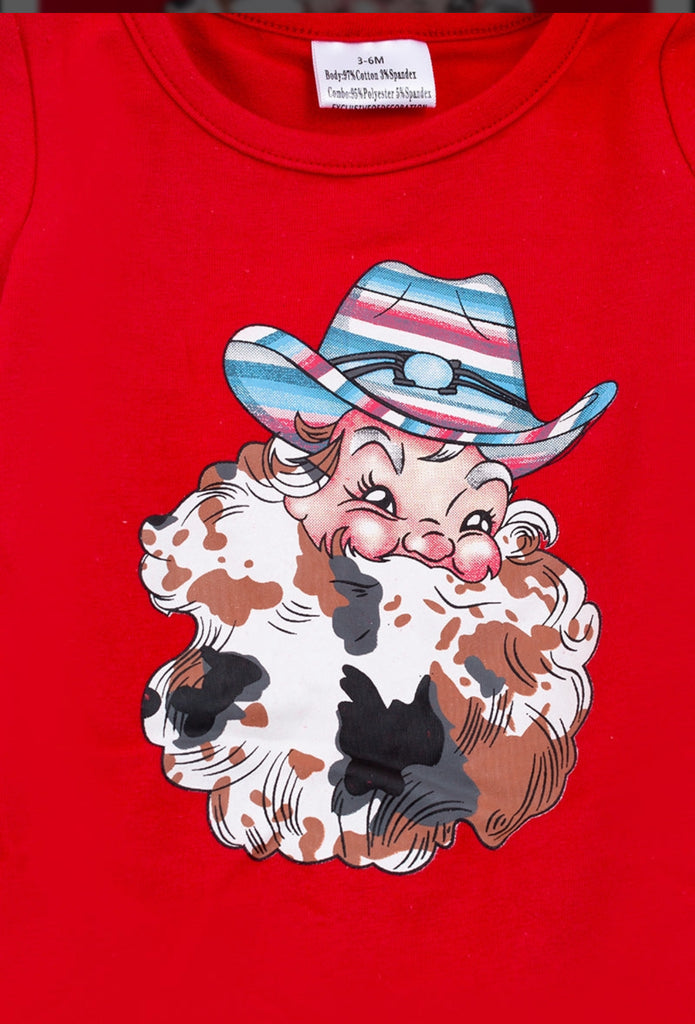 Red Cow Santa Romper