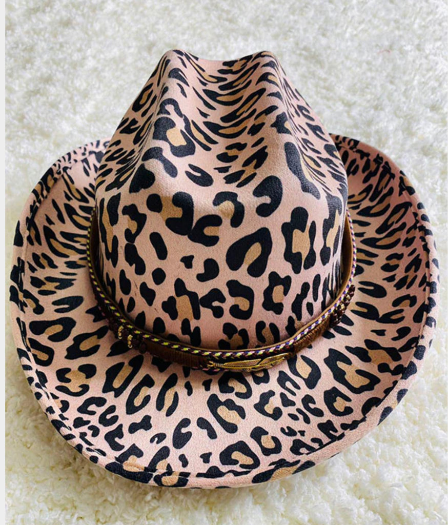 Light Pink Leopard Cowgirl Hat