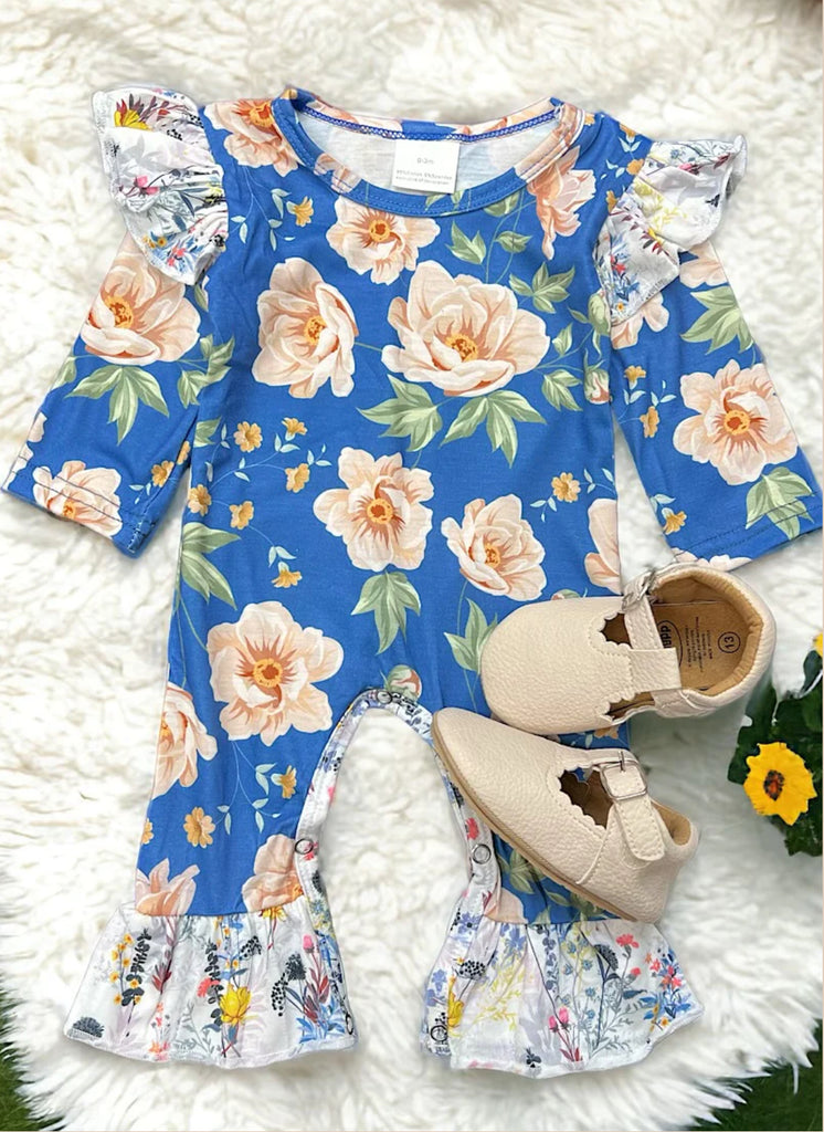 Baby blues floral romper