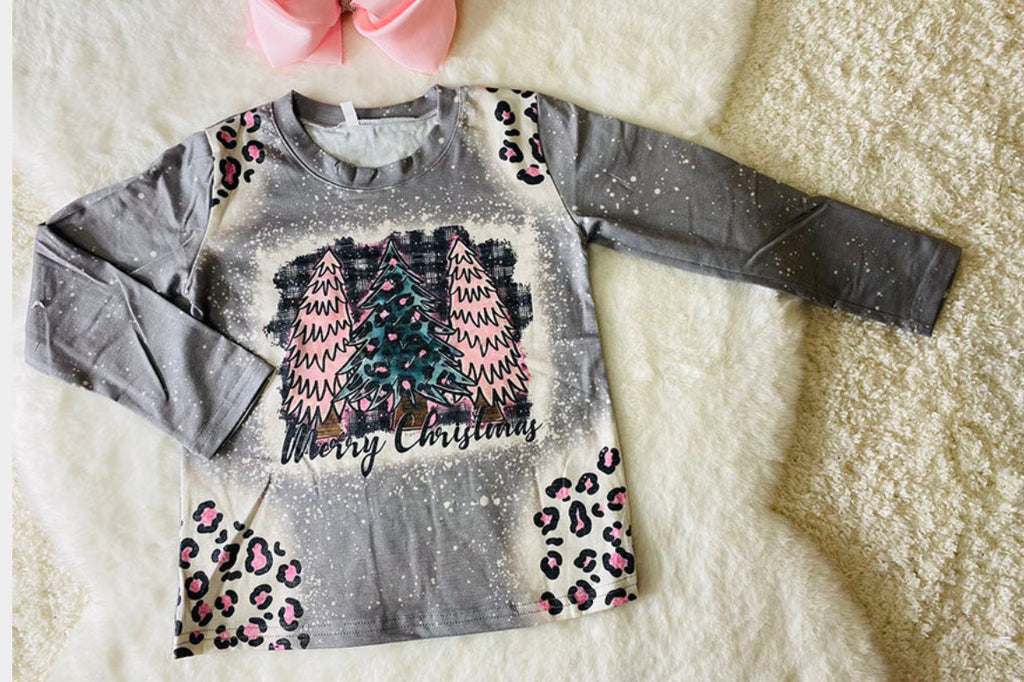 Pink and Grey Christmas Top