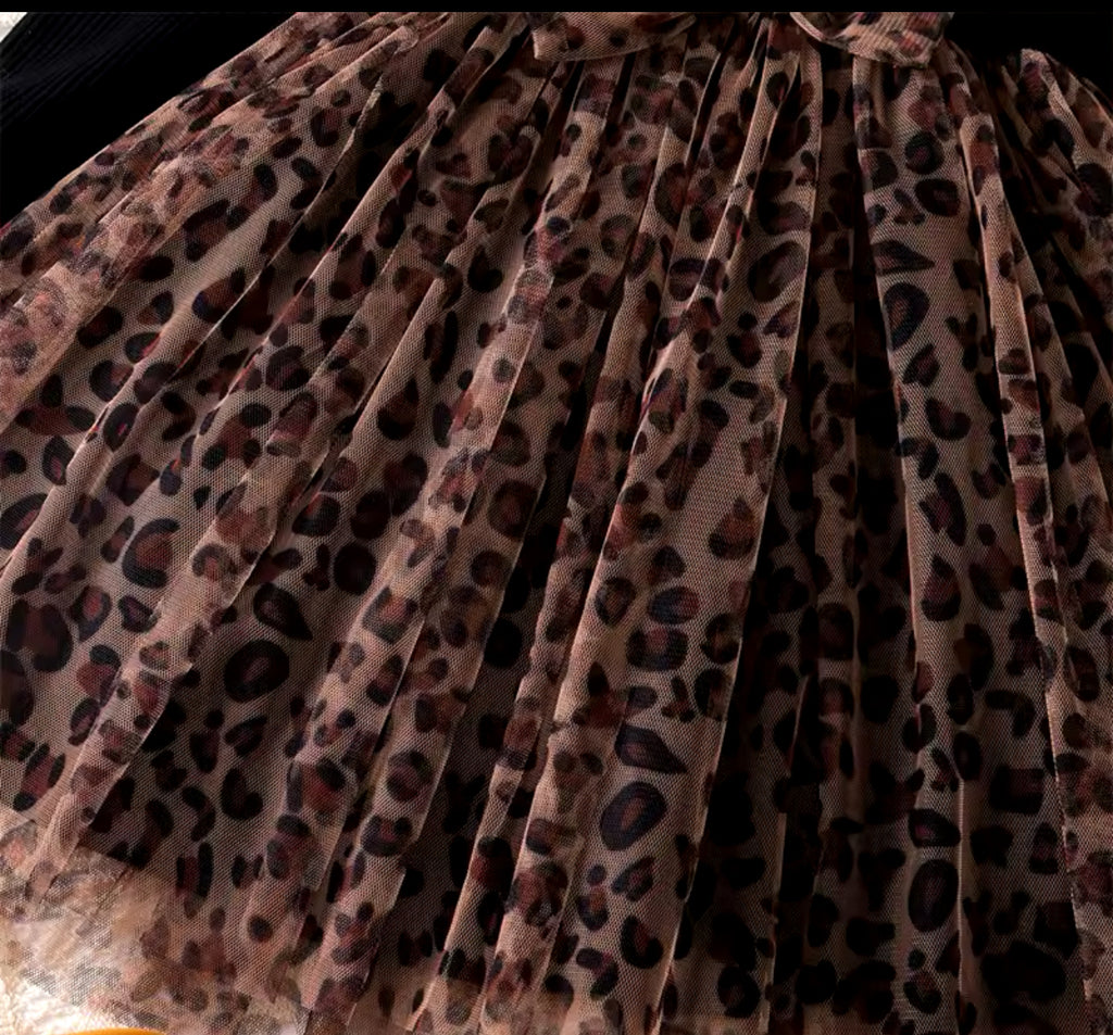 Leopard Tulle Twirl Dress