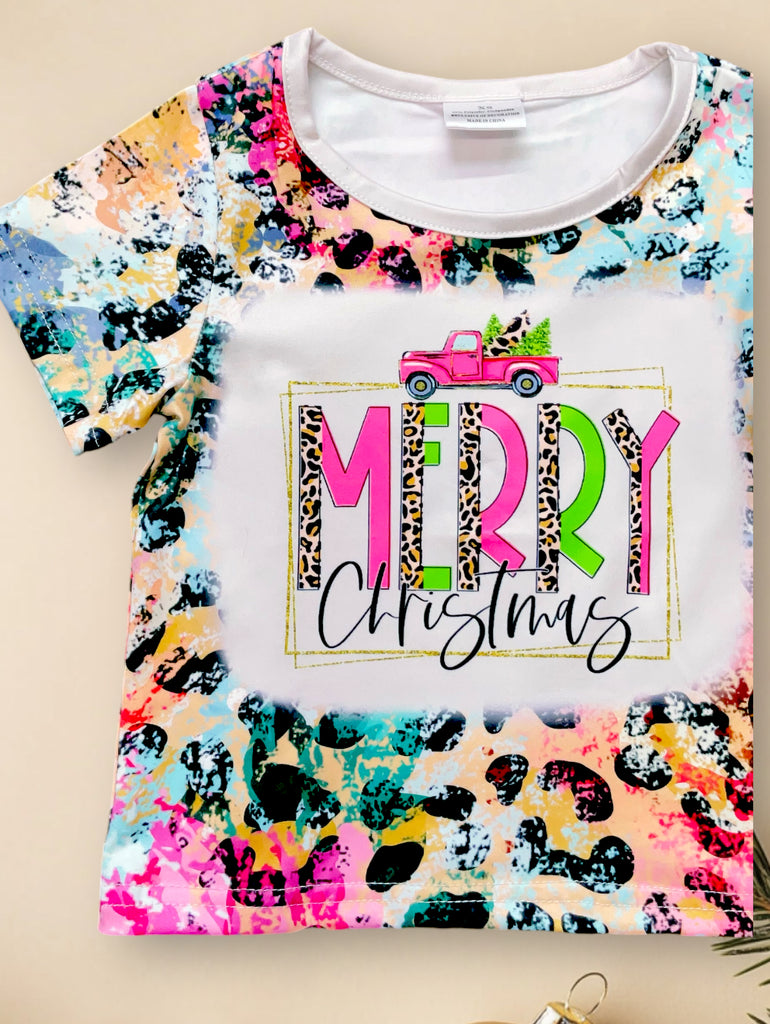 Fluorescent Leopard Christmas Top