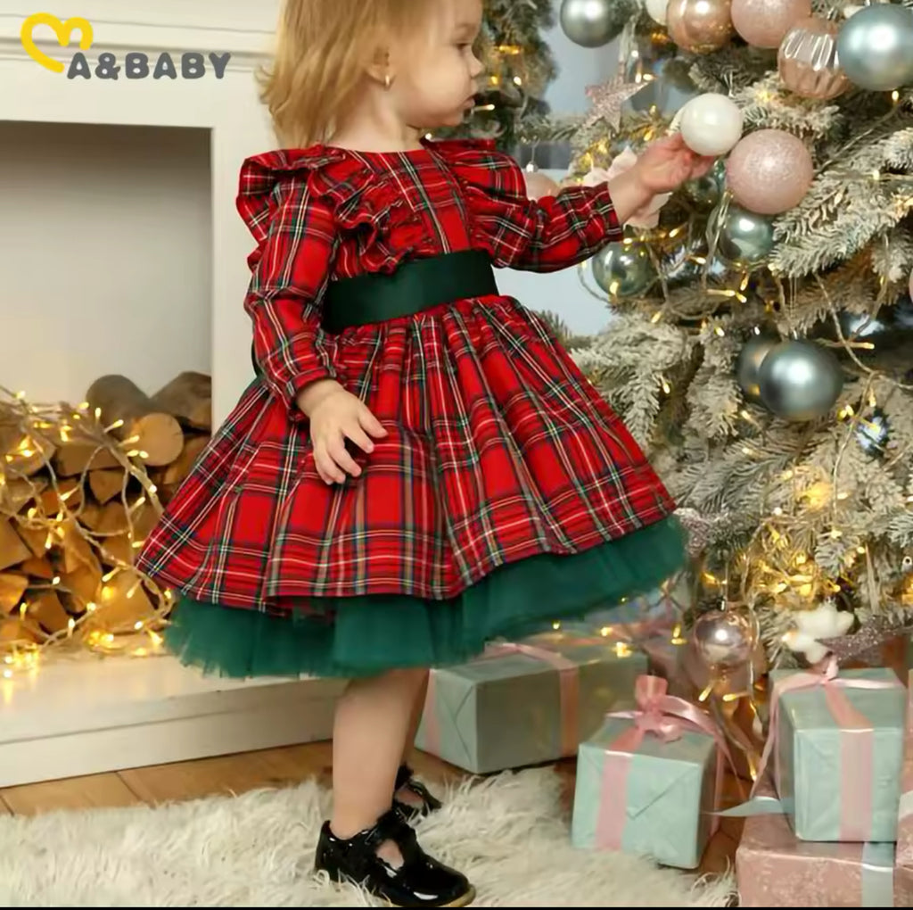 Christmas Plaid Festive Dress