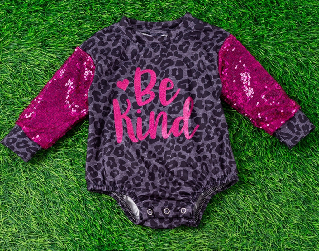 Be Kind Romper w/sequin Sleeves