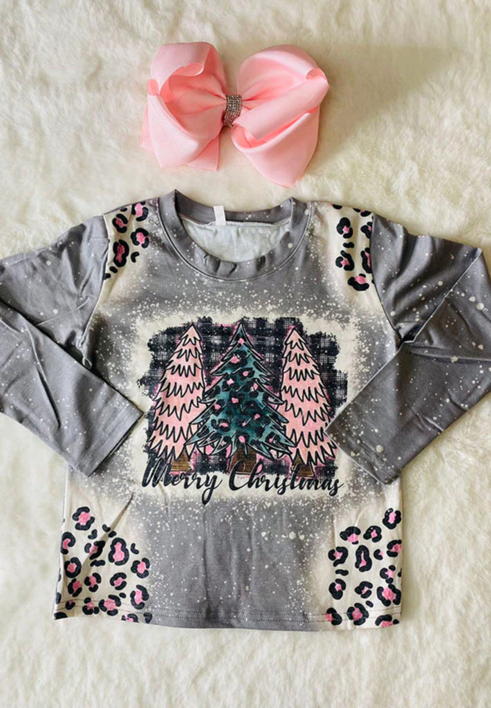 Pink and Grey Christmas Top