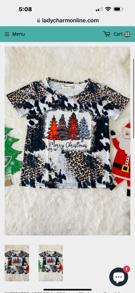 Merry Christmas Multiple Print Trees Top