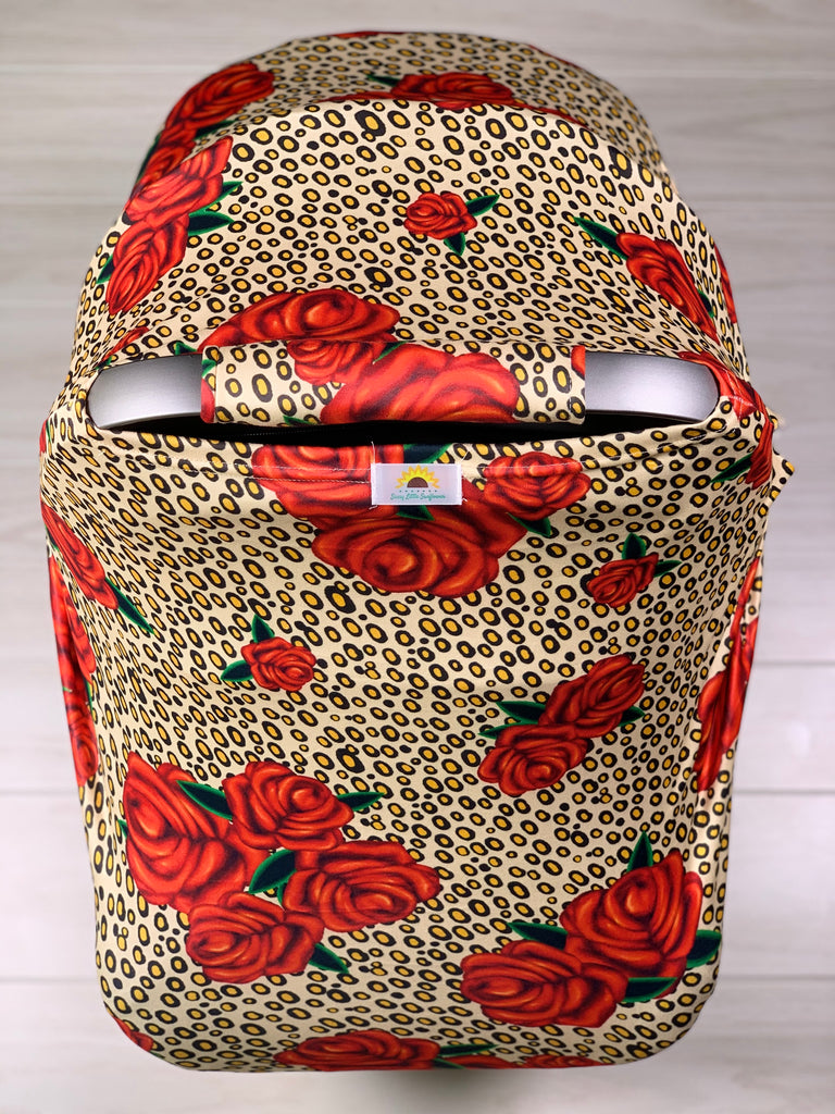 Cheetah Rose Car Seat Cover - Sassy Little Sunflower