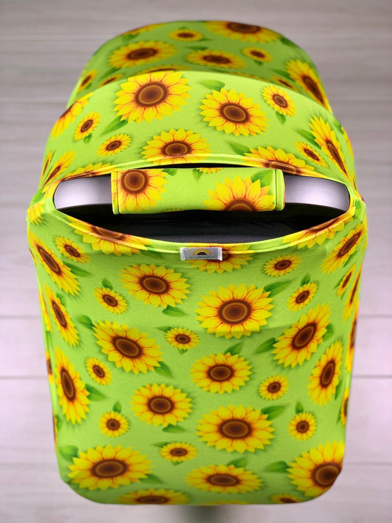 Lime Green Sunflower Car Seat Cover - Sassy Little Sunflower